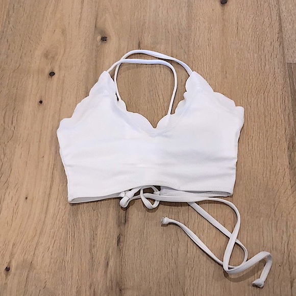 Criss Cross Textured Bikini Top